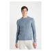 DEFACTO Standard Fit Crew Neck Waffle Sweater