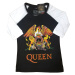 Queen tričko Classic Crest Čierna/biela