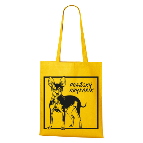 Plátená nákupná taška s potlačou plemena Pražský krysárik - darček pre milovníkov psov