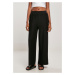 Women's terry trousers with straight rib black