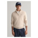 SVETER GANT STRUCTURED COTTON HALF ZIP SOFT OAT