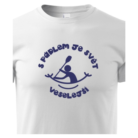 Detské tričko S pádlom je svet veselší - tričko pre malých vodákov