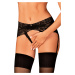 Podväzkový pás Obsessive Lacrisia crotchless garter belt Farba: Čierna