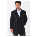 PLT8367 DEWBERRY MEN'S COAT-PATTERNED NAVY BLUE