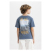 DEFACTO Boy's Crew Neck Back Printed Short Sleeve T-Shirt