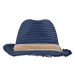 Myrtle Beach Letný slamenný klobúk MB6703 - Džínsová / piesková