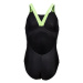 Dievčenské plavecké jednodielne plavky ARENA SWIMSUIT V BACK GRAPHIC Black