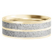 Gravelli Betónový prsteň Fusion Double line zlatá / šedá GJRWYGG112 56 mm