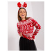 Red sweater with Christmas motif SUBLEVEL