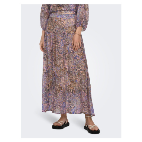 Brown-blue womens patterned maxi skirt ONLY Phoenix - Women