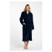 Women's bathrobe Bona with long sleeves - dark blue