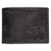 HL Luxusná kožená peňaženka s traktorom čierna