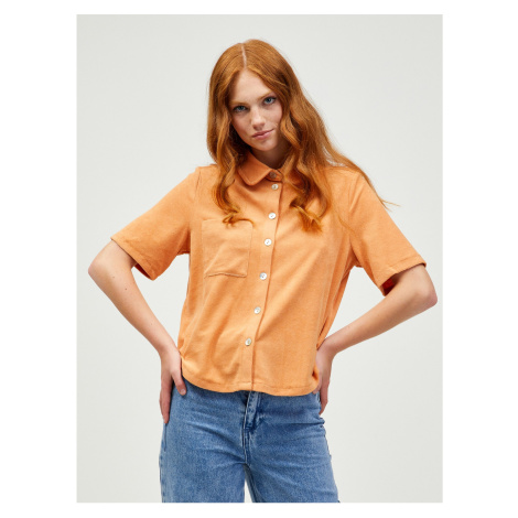 Orange Short Sleeve Shirt Pieces Teri - Women