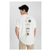 DEFACTO Oversize Wide Pattern Back Printed Bike Neck Short Sleeve T-Shirt