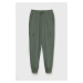 Detské nohavice Abercrombie & Fitch zelená farba, jednofarebné