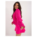 Fuchsia women's oversize sweater with cuffs