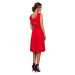 K005 Priliehavé šaty s odhaleným chrbtom - červené