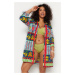 Trendyol Curve Multicolored Ethnic Patterned Woven Beach Wear Shirt