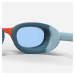 Detské plavecké okuliare XBASE číre sklá zeleno-oranžové