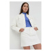 Rifľová sukňa MICHAEL Michael Kors biela farba, mini, rovný strih
