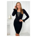 Knitted dress with fur on cuffs black