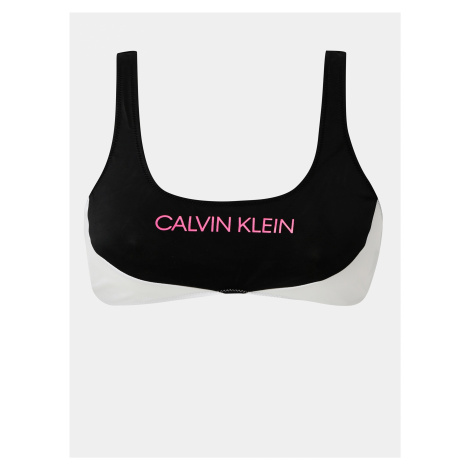 Bielo-čierny horný diel plaviek Calvin Klein Underwear