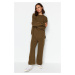 Trendyol Khaki Wide Fit Balloon Sleeves Knitwear Top and Bottom Set