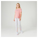 Dievčenské tričko 100 na cvičenie ružové s potlačou