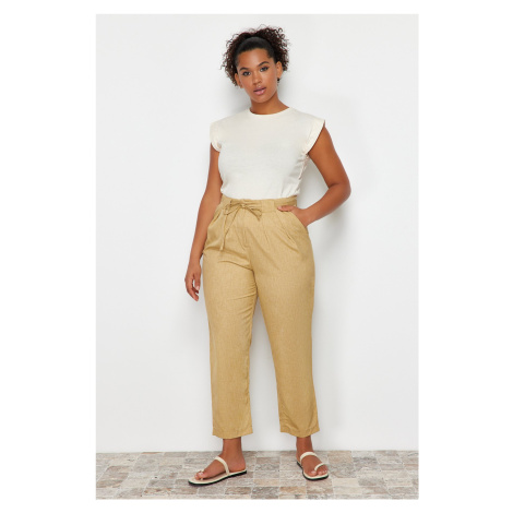 Trendyol Curve Stone Carrot Woven Fabric Trousers