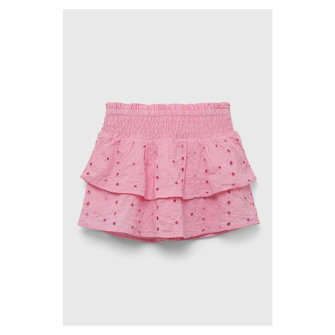 Dievčenská bavlnená sukňa Abercrombie & Fitch ružová farba, mini, áčkový strih
