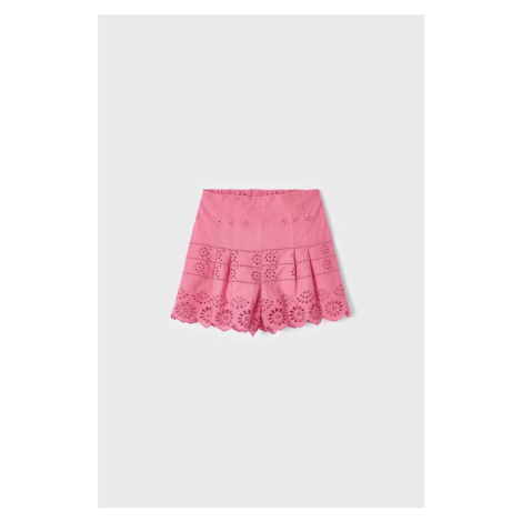 Detské bavlnené šortky Mayoral ružová farba, jednofarebné