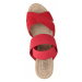 Červené komfortné sandále na klinovom podpätku Easy Street