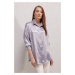 Bigdart 3985 Oversized Satin Shirts - Lilac