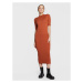 Calvin Klein Úpletové šaty Extra Fine Wool K20K205035 Oranžová Regular Fit