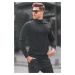 Madmext Black Slim Fit Half Turtleneck Striped Anti-Pilling Men's Knitwear Sweater 6344