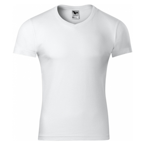 Malfini Slim fit V-NECK Pánske tričko 146 biela
