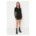 Trendyol Black Shirred Detail Mini Knitted Dress