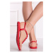 Červené kvetované gumené sandále Class Frida Kahlo