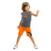 Denokids Orange Anchor Boys T-shirt Shorts Set