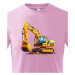 Dětské tričko s bagrem - krásný barevný motiv s plnými barvami