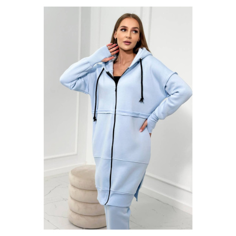 Insulated set with a long blue sweatshirt