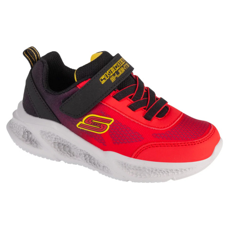 ČERVENO-ČIERNE DETSKÉ SVIETIACE TENISKY SKECHERS METEOR-LIGHTS - KRENDOX 401495N-RDBK