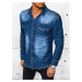 Modrá pánska džínsová košeľa DX2383