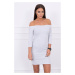 Fitted dress - ribbed light gray