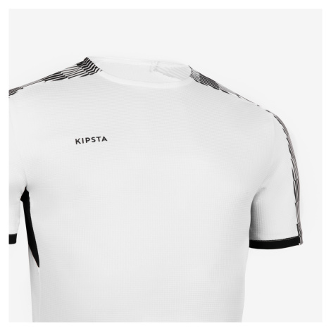 Futbalový dres Viralto Damier s krátkym rukávom bielo-čierny KIPSTA