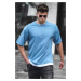 Madmext Men's Blue Oversize T-Shirt 4978