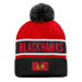 Chicago Blackhawks zimná čiapka Authentic Pro Game & Train Cuffed Pom Knit Black-Athletic Red