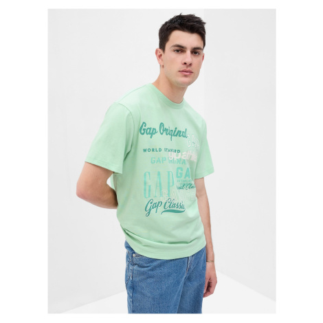 Zelené pánske tričko s potlačou GAP