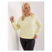 Light yellow plus size blouse with a round neckline