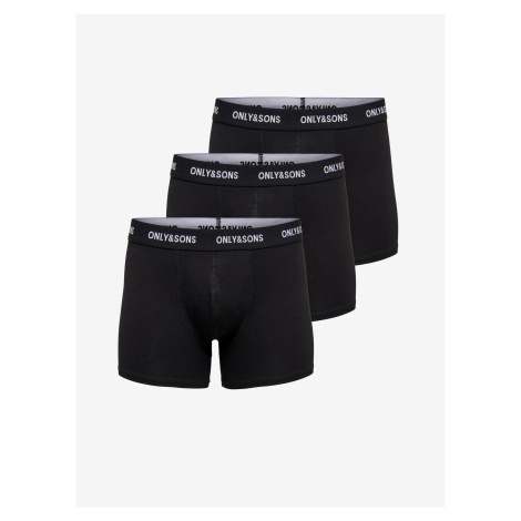 Set of three black boxer shorts ONLY & SONS Fitz - Men